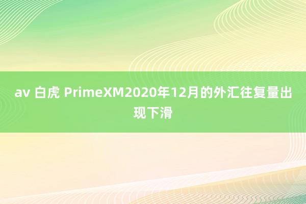 av 白虎 PrimeXM2020年12月的外汇往复量出现下滑