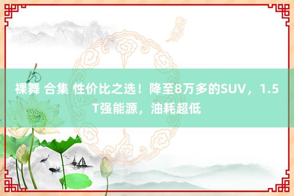 裸舞 合集 性价比之选！降至8万多的SUV，1.5T强能源，油耗超低