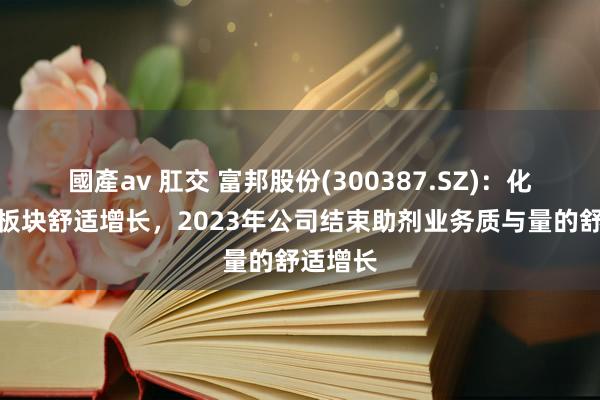 國產av 肛交 富邦股份(300387.SZ)：化肥助剂板块舒适增长，2023年公司结束助剂业务质与量的舒适增长