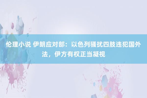 伦理小说 伊朗应对部：以色列骚扰四肢违犯国外法，伊方有权正当凝视