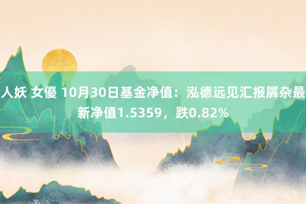 人妖 女優 10月30日基金净值：泓德远见汇报羼杂最新净值1.5359，跌0.82%