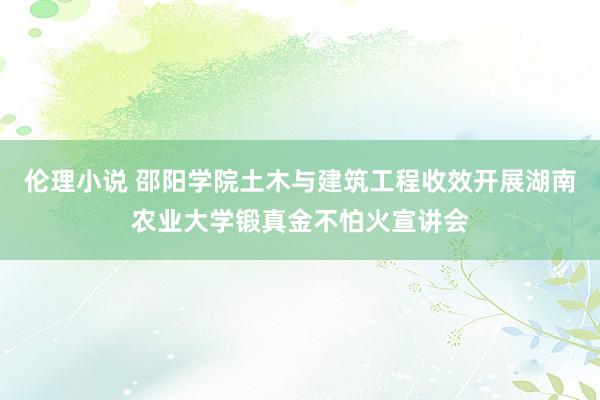 伦理小说 邵阳学院土木与建筑工程收效开展湖南农业大学锻真金不怕火宣讲会