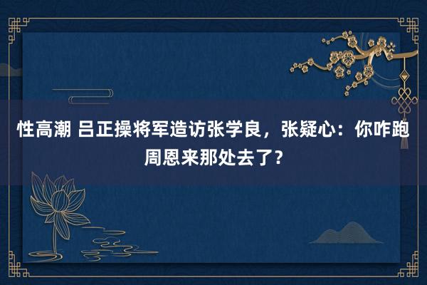 性高潮 吕正操将军造访张学良，张疑心：你咋跑周恩来那处去了？