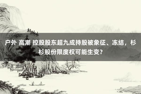 户外 高潮 控股股东超九成持股被象征、冻结，杉杉股份限度权可能生变？