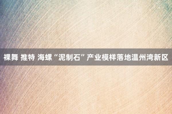 裸舞 推特 海螺“泥制石”产业模样落地温州湾新区