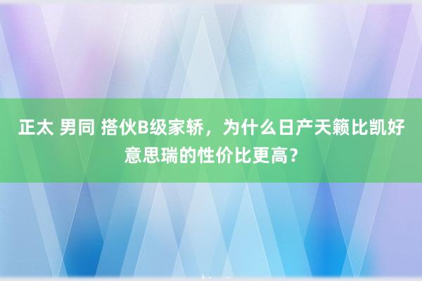 正太 男同 搭伙B级家轿，为什么日产天籁比凯好意思瑞的性价比更高？