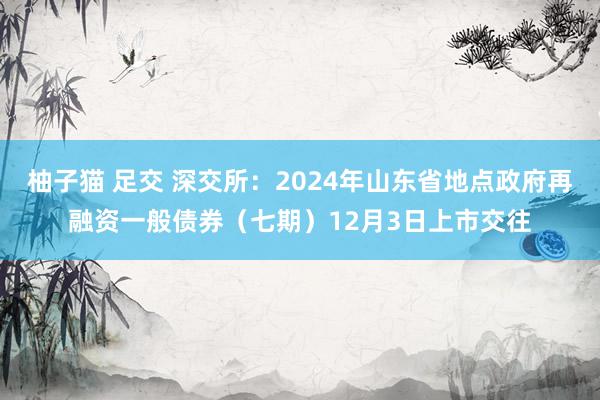 柚子猫 足交 深交所：2024年山东省地点政府再融资一般债券（七期）12月3日上市交往