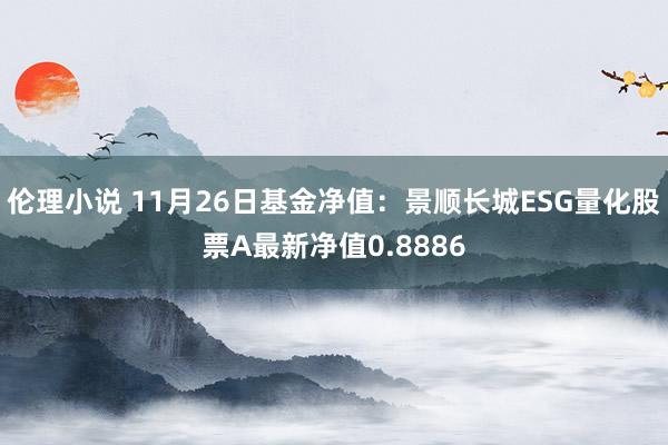 伦理小说 11月26日基金净值：景顺长城ESG量化股票A最新净值0.8886