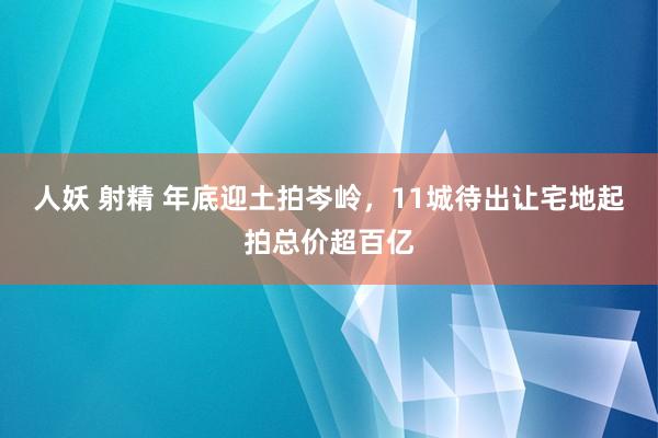 人妖 射精 年底迎土拍岑岭，11城待出让宅地起拍总价超百亿