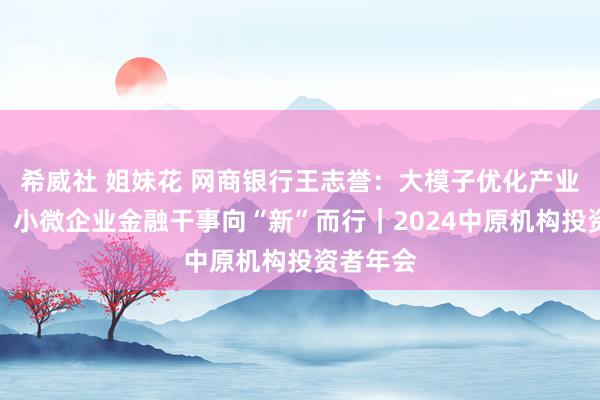 希威社 姐妹花 网商银行王志誉：大模子优化产业链金融，小微企业金融干事向“新”而行｜2024中原机构投资者年会