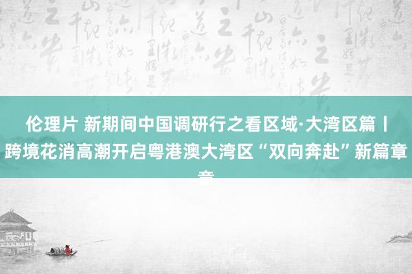 伦理片 新期间中国调研行之看区域·大湾区篇丨跨境花消高潮开启粤港澳大湾区“双向奔赴”新篇章