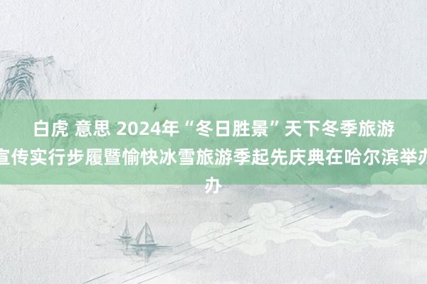 白虎 意思 2024年“冬日胜景”天下冬季旅游宣传实行步履暨愉快冰雪旅游季起先庆典在哈尔滨举办