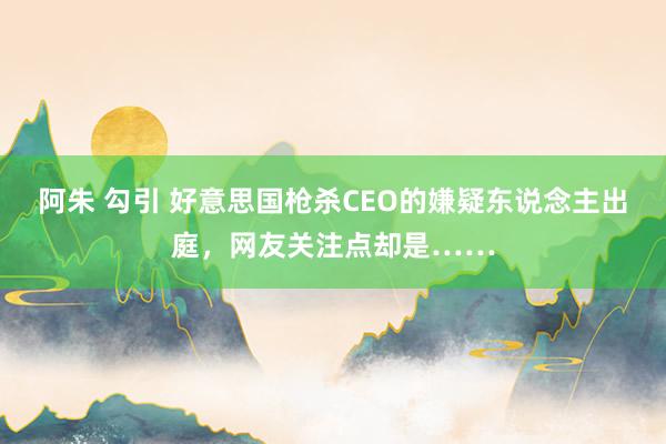 阿朱 勾引 好意思国枪杀CEO的嫌疑东说念主出庭，网友关注点却是……