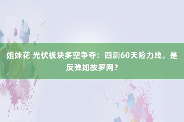 姐妹花 光伏板块多空争夺：四测60天险力线，是反弹如故罗网？