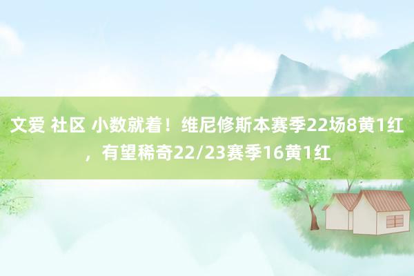 文爱 社区 小数就着！维尼修斯本赛季22场8黄1红，有望稀奇22/23赛季16黄1红