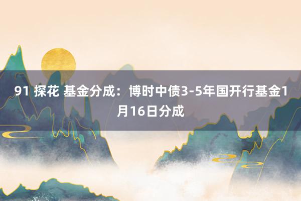 91 探花 基金分成：博时中债3-5年国开行基金1月16日分成