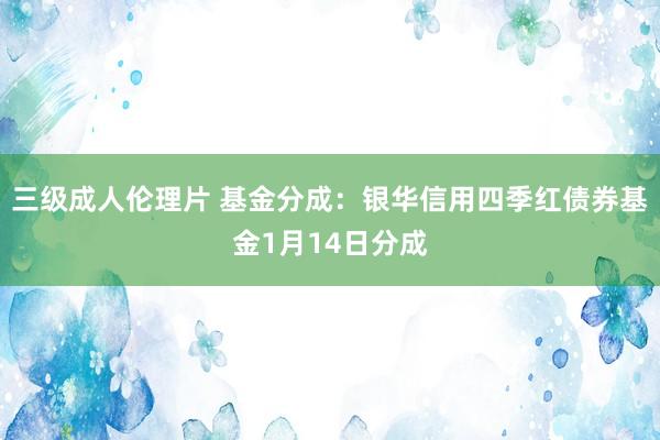 三级成人伦理片 基金分成：银华信用四季红债券基金1月14日分成