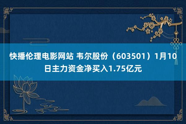 快播伦理电影网站 韦尔股份（603501）1月10日主力资金净买入1.75亿元